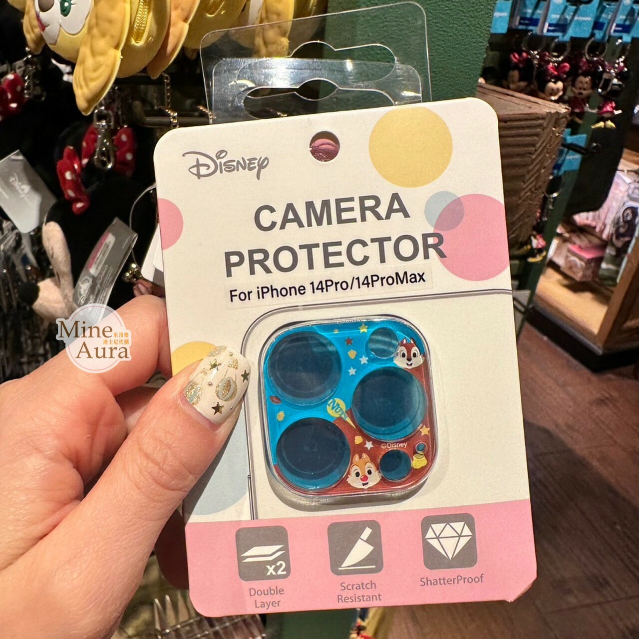 奇奇蒂蒂 Chip 'n Dale iphone 14Pro/14ProMax 雙層 耐刮防碎 手機 鏡頭貼 保護貼 -香港迪士尼樂園