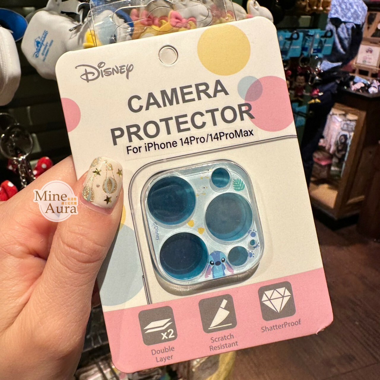 史迪奇 Stitch iphone 14Pro/14ProMax 雙層 耐刮防碎 手機 鏡頭貼 保護貼 星際寶貝 Lilo & Stitch -香港迪士尼樂園