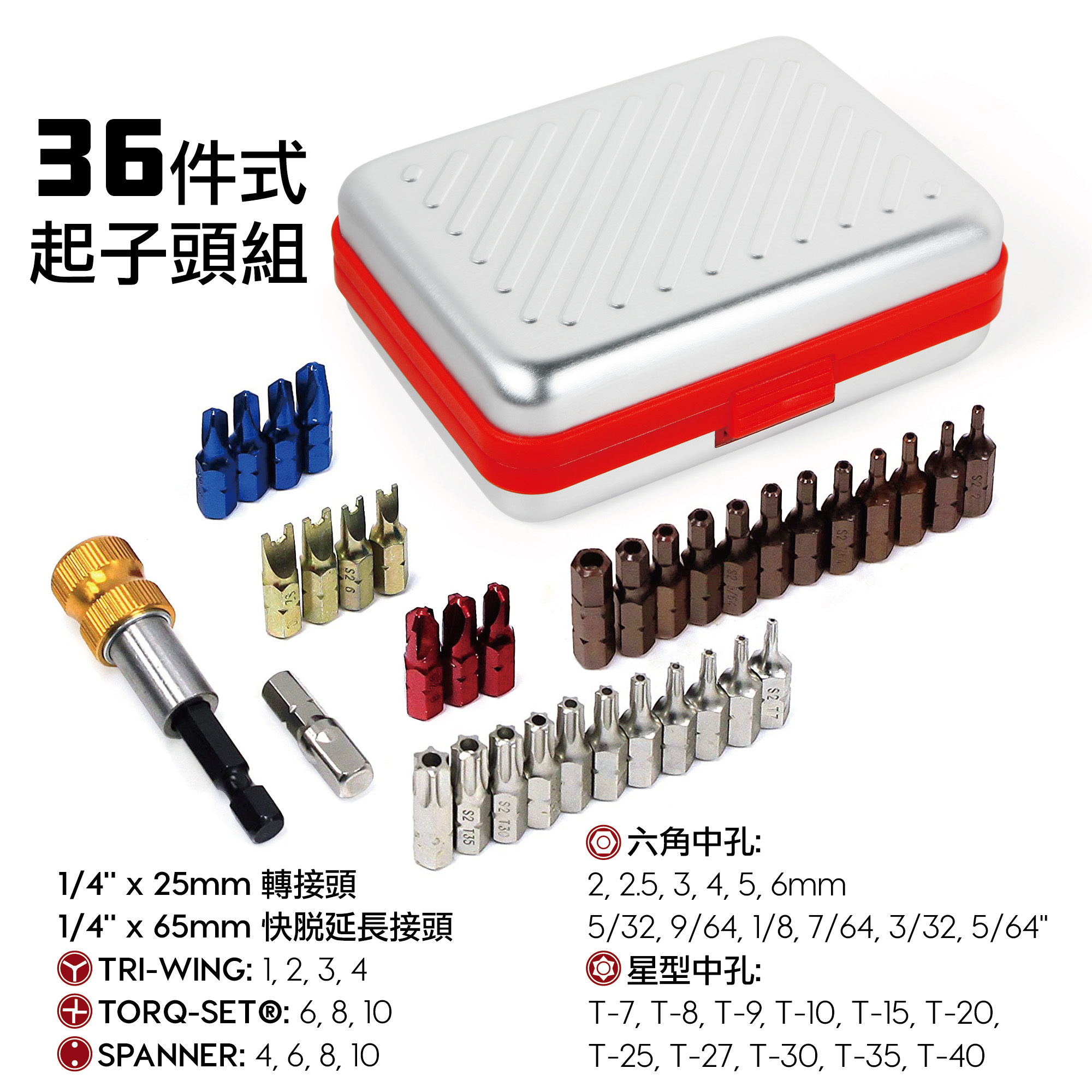 Powerbuilt 36件式安全螺絲起子頭組