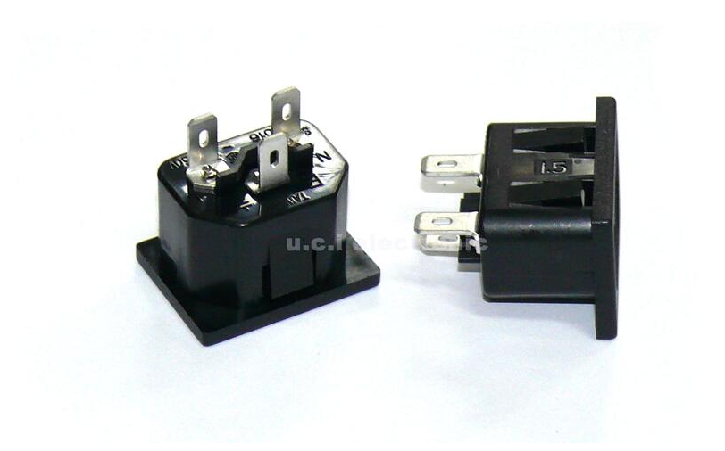 【UCI電子】(二C-4) AC-016 AC電源插座三腳15A250V品字形型
