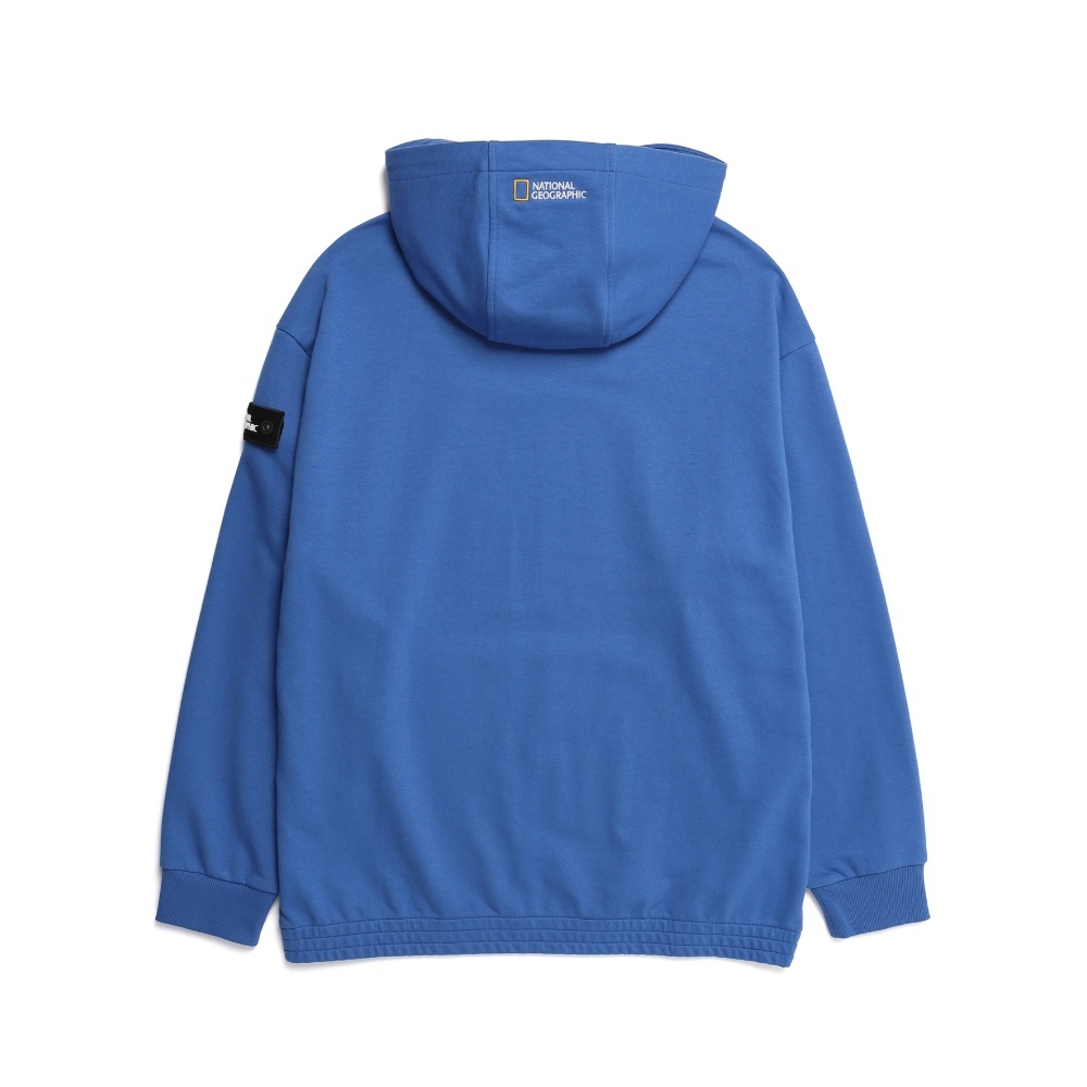 [ナショナルジオグラフィック] SEMI-OVER FIT POCKET HOODIE ☆ Kangaroo Pocket Semi Overfit Hoodie - BLUE