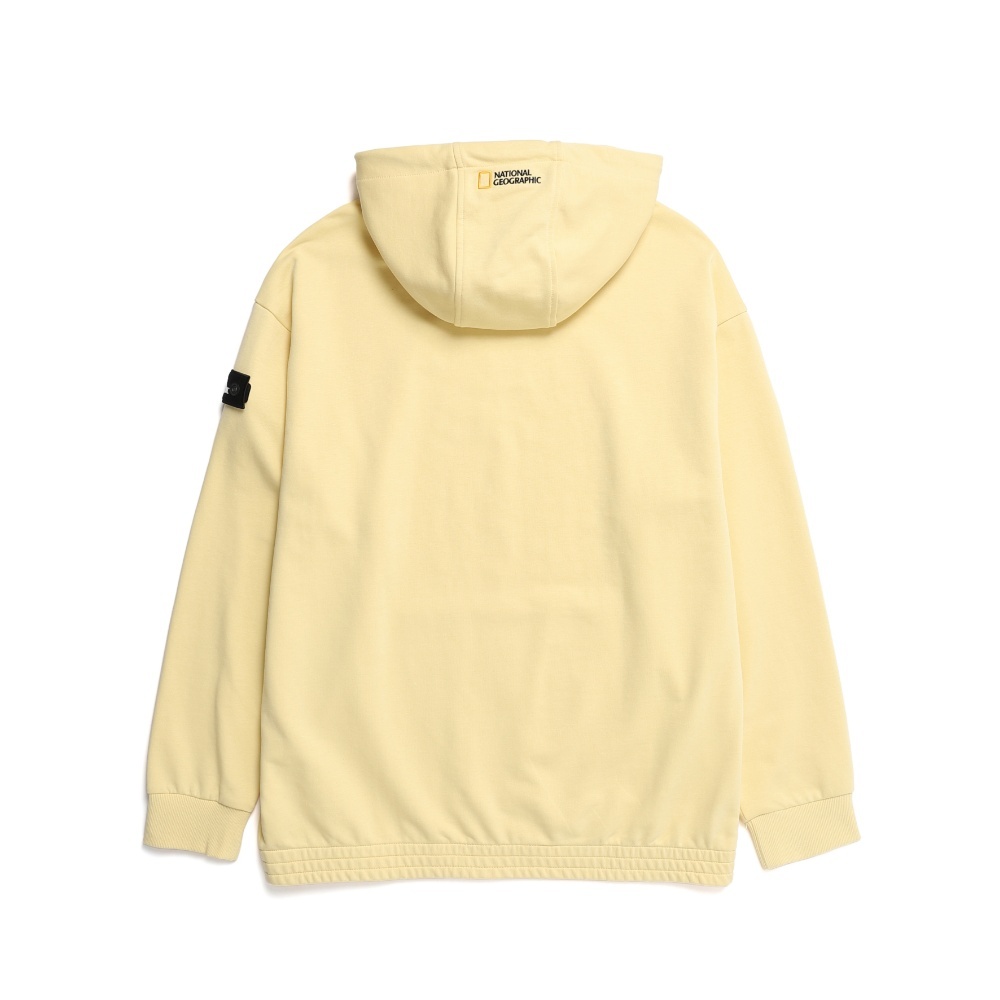 [ナショナルジオグラフィック] SEMI-OVER FIT POCKET HOODIE ☆ Kangaroo Pocket Semi Overfit Hoodie - LEMON
