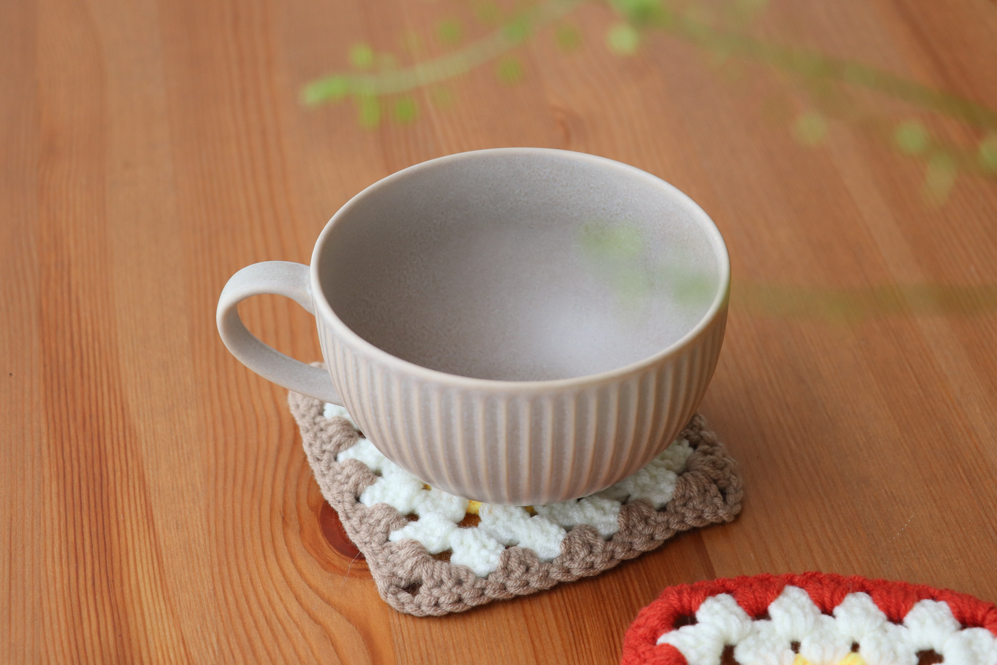 手工鉤織 牛奶棉 復古雛菊 杯墊