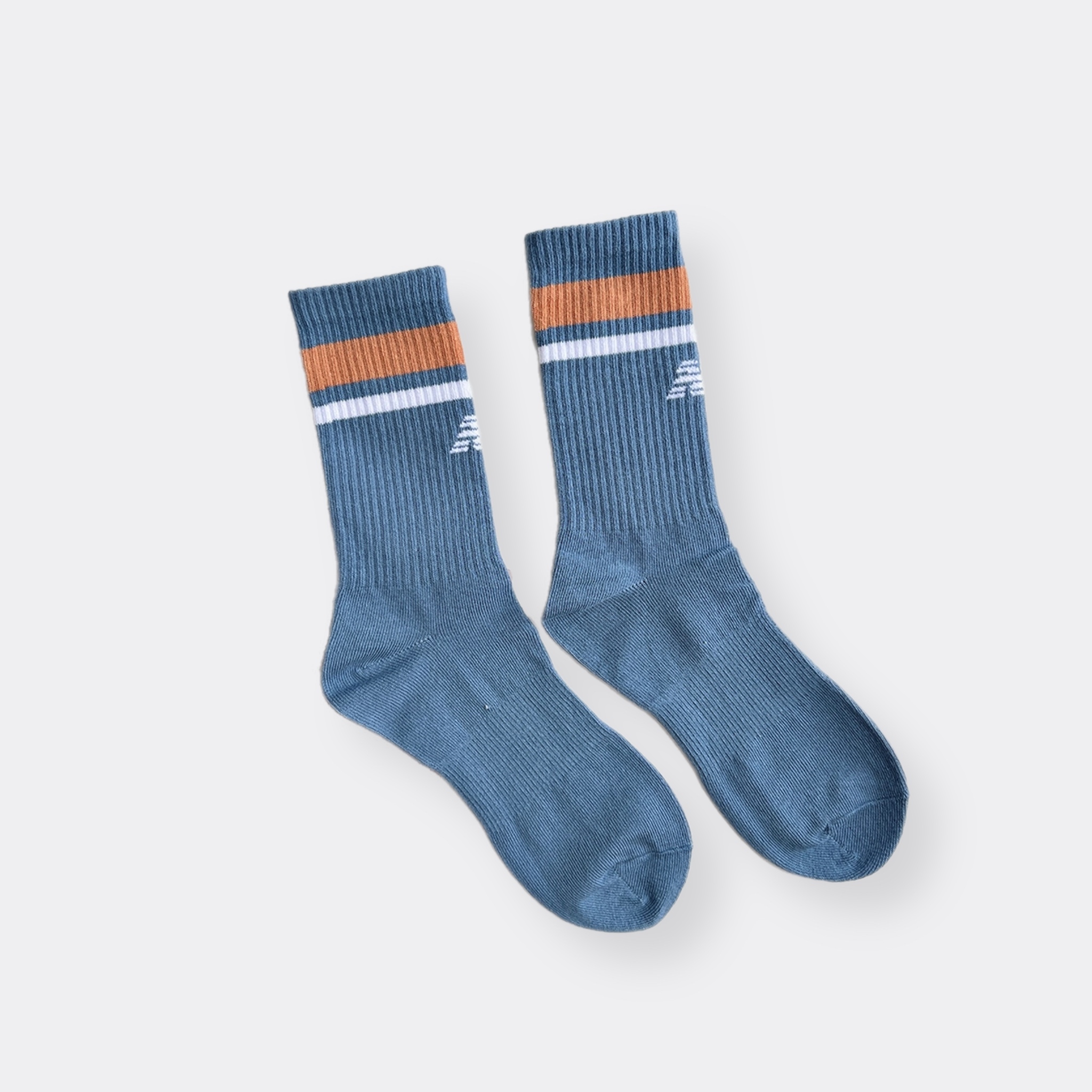 New Balance 條紋 撞色 長襪 小腿襪 藍 // 米白 單雙入