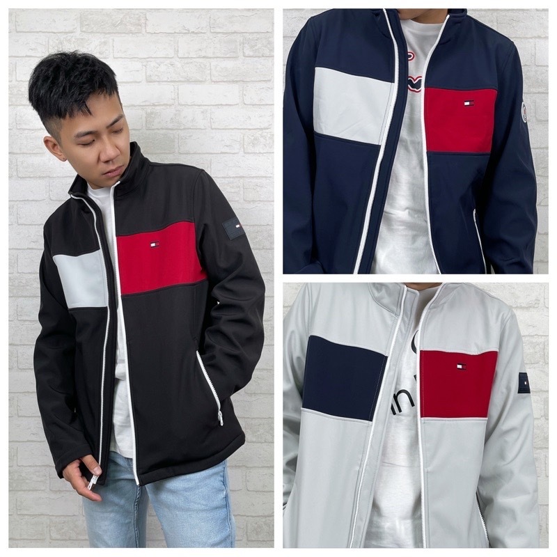 Tommy Hilfiger 經典色拼接 內刷毛 防潑水 立領外套