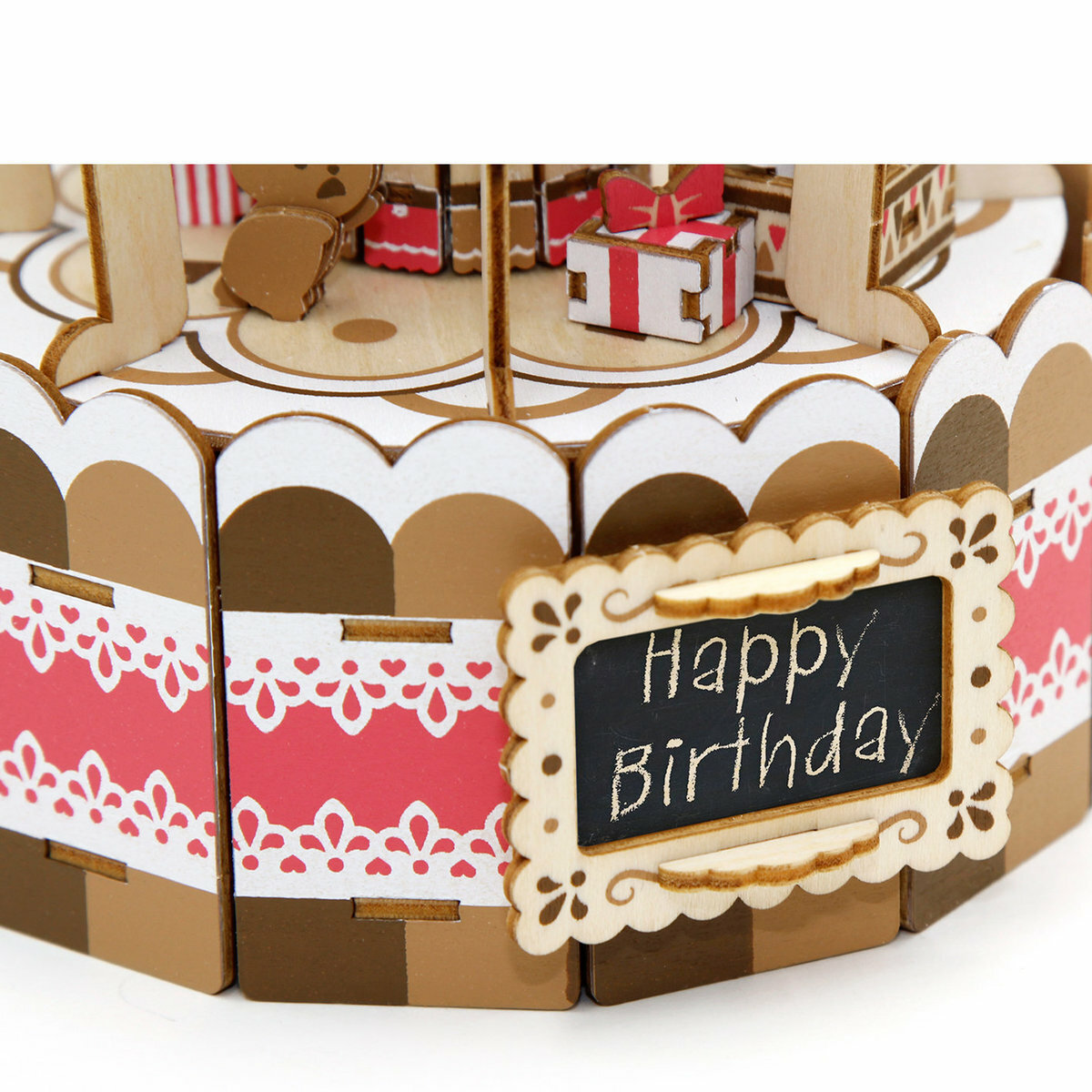Jigzle 3D Plywood Puzzle - Music Box: Cake Party