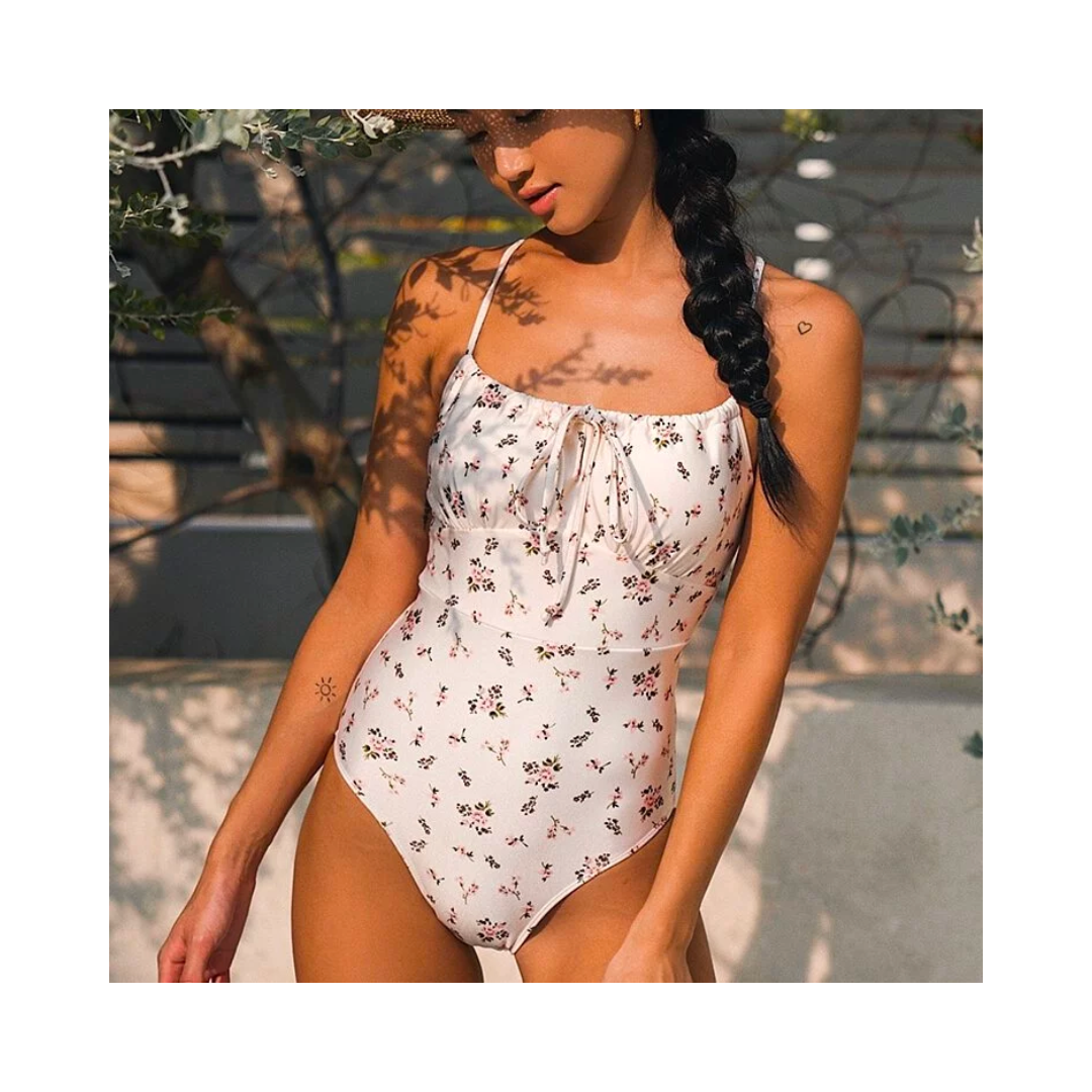 ▲YUKARI Zoe 清新碎花美背比基尼連身泳裝 [TA033]