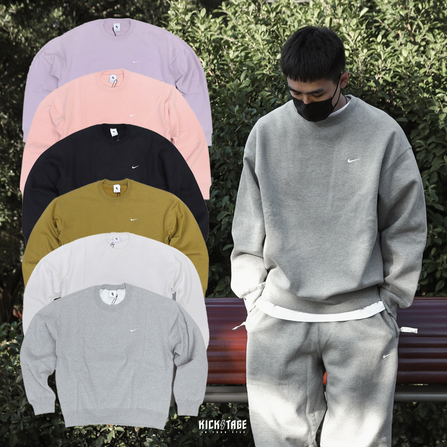 *特價商品售出不退換*男女款 NIKE LAB FLEECE CREW 奶白 黑色 基本款 刺繡小勾 內刷毛 衛衣 大學T【DA0318-030】NIKELAB