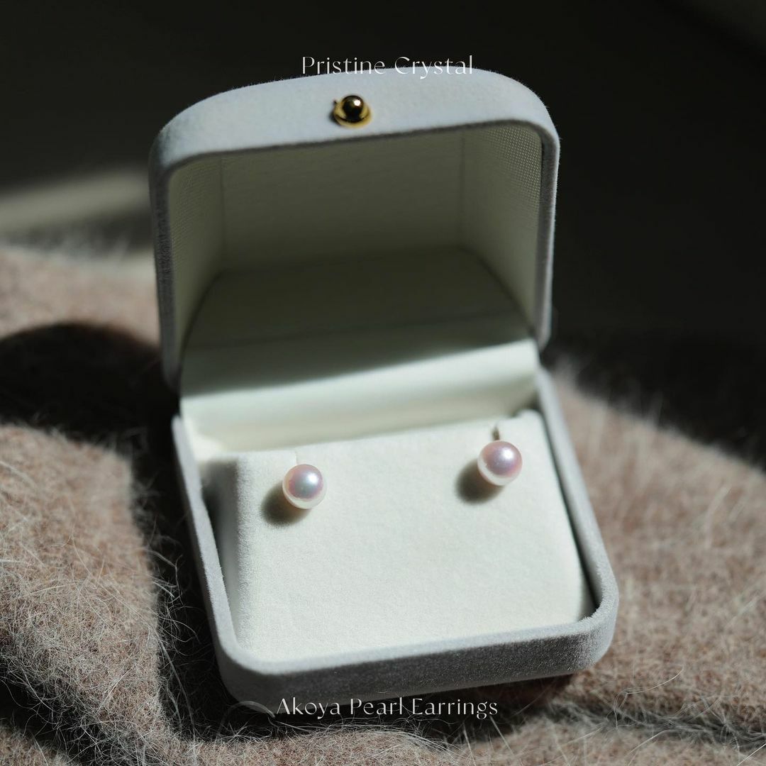 櫻花粉Akoya珍珠18k金耳環（產品編號：EP001)