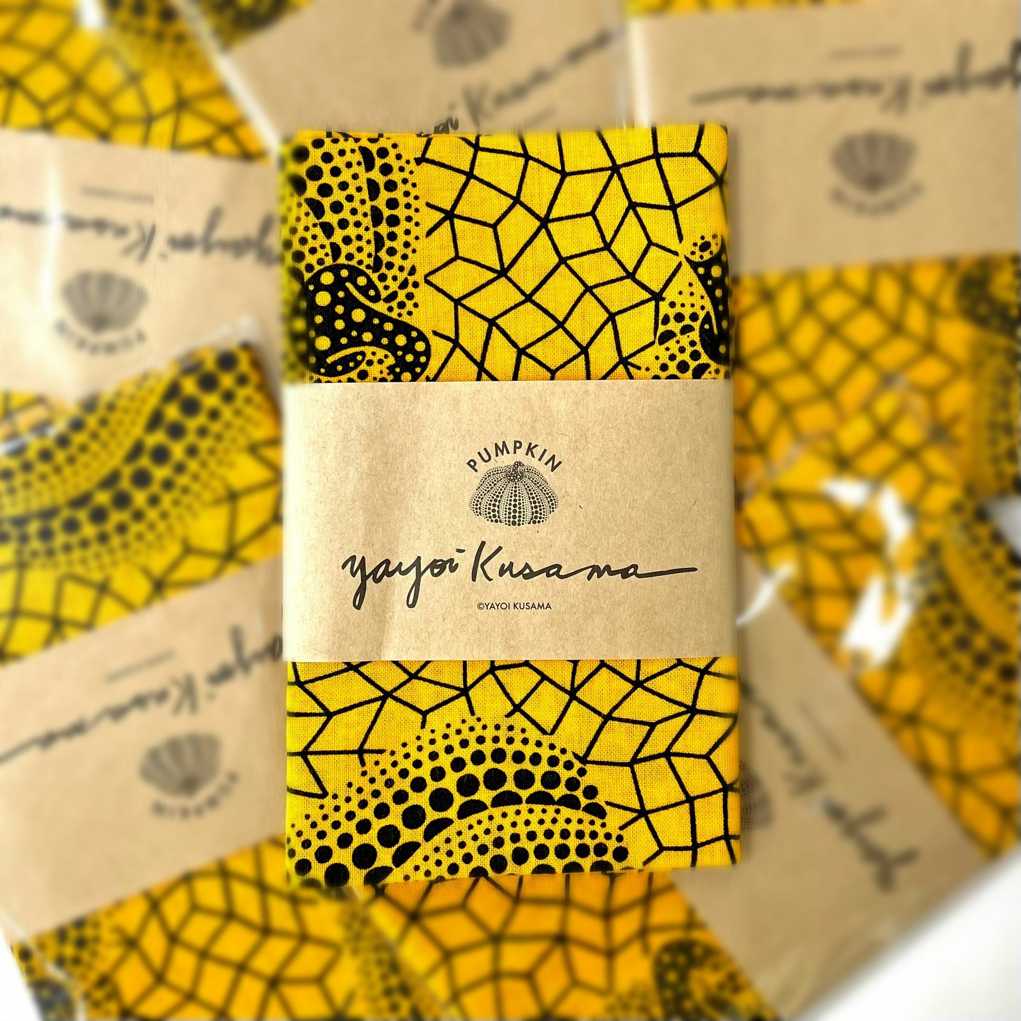 Yayoi Kusama Pumpkin Tenugui (Yellow & Black/ Red & White)