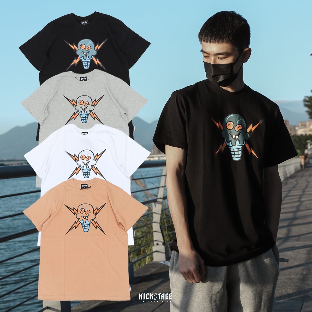 **特價商品售出不退換**ICE CREAM ELECTRIC COMPANY SS TEE 四色 閃電 電力骷顱 冰淇淋 印花 短T【421-9201】