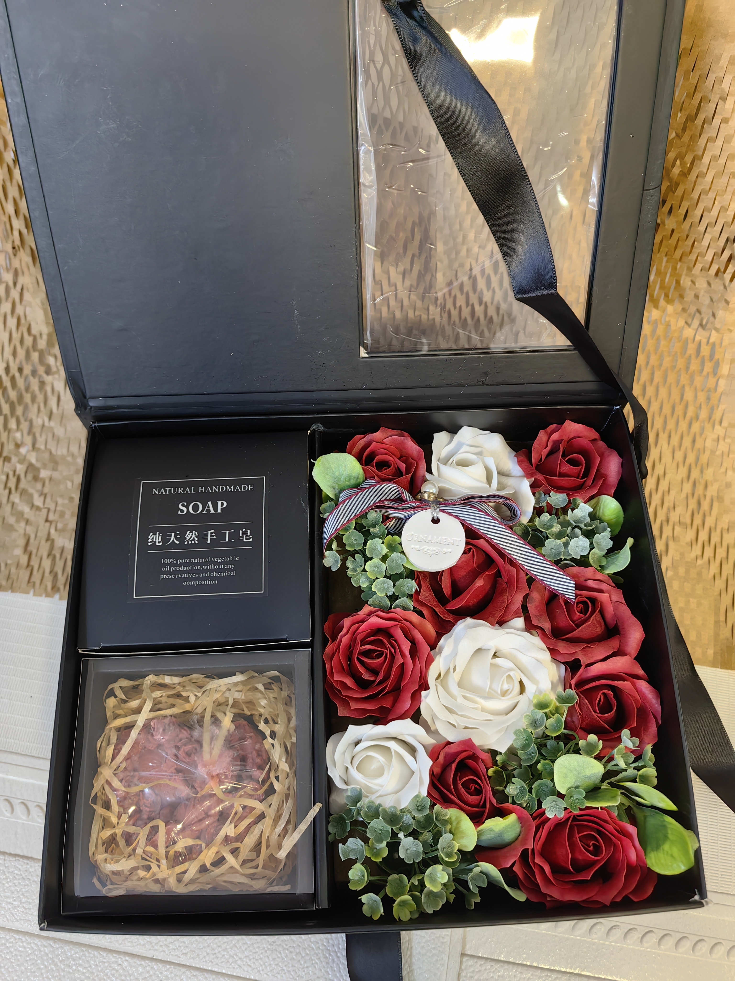 Rose Soap Flower With Storage Box Available in Red, Blue & Purple Colour