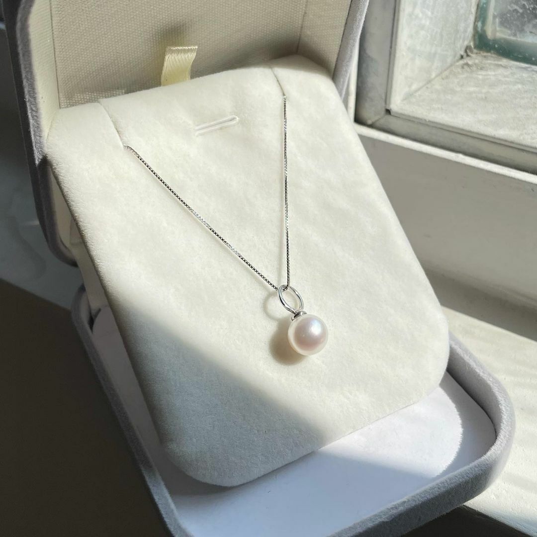 粉白AKOYA珍珠純銀吊墜（產品編號：NP002)