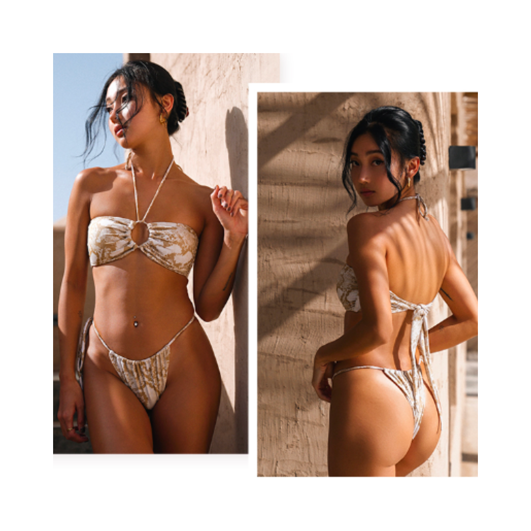 ▲Yukari Mckenzie 性感綁帶蛇紋比基尼 [TB112]