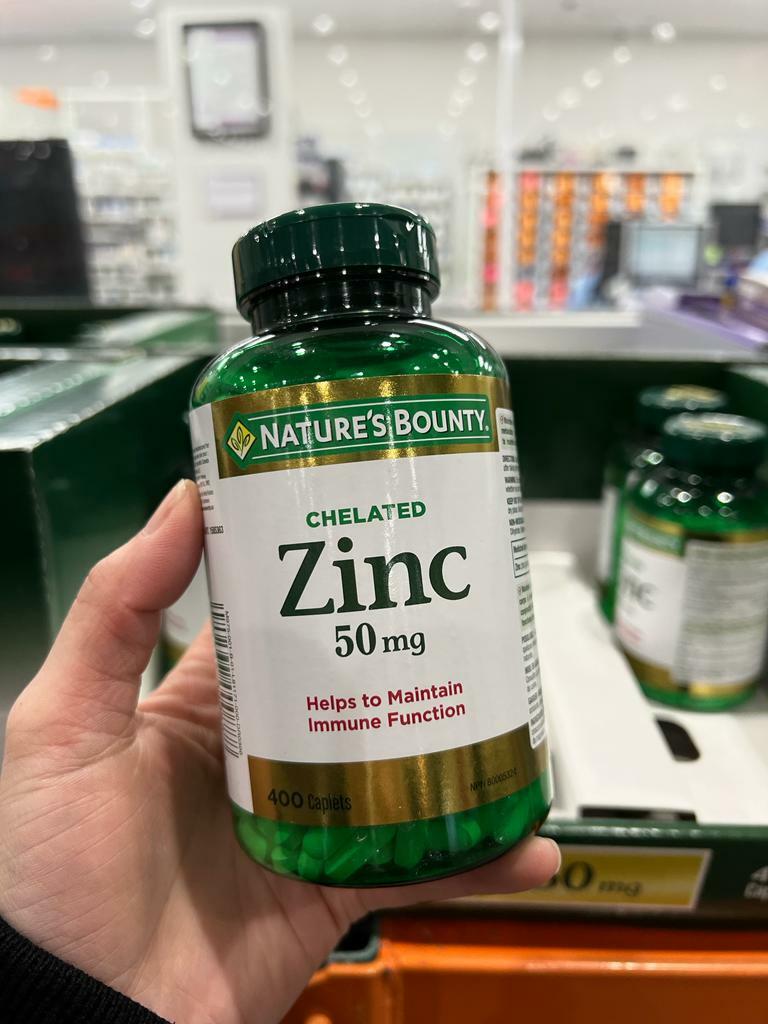 Nature's Bounty Chelated Zinc 50mg 400 Caplets