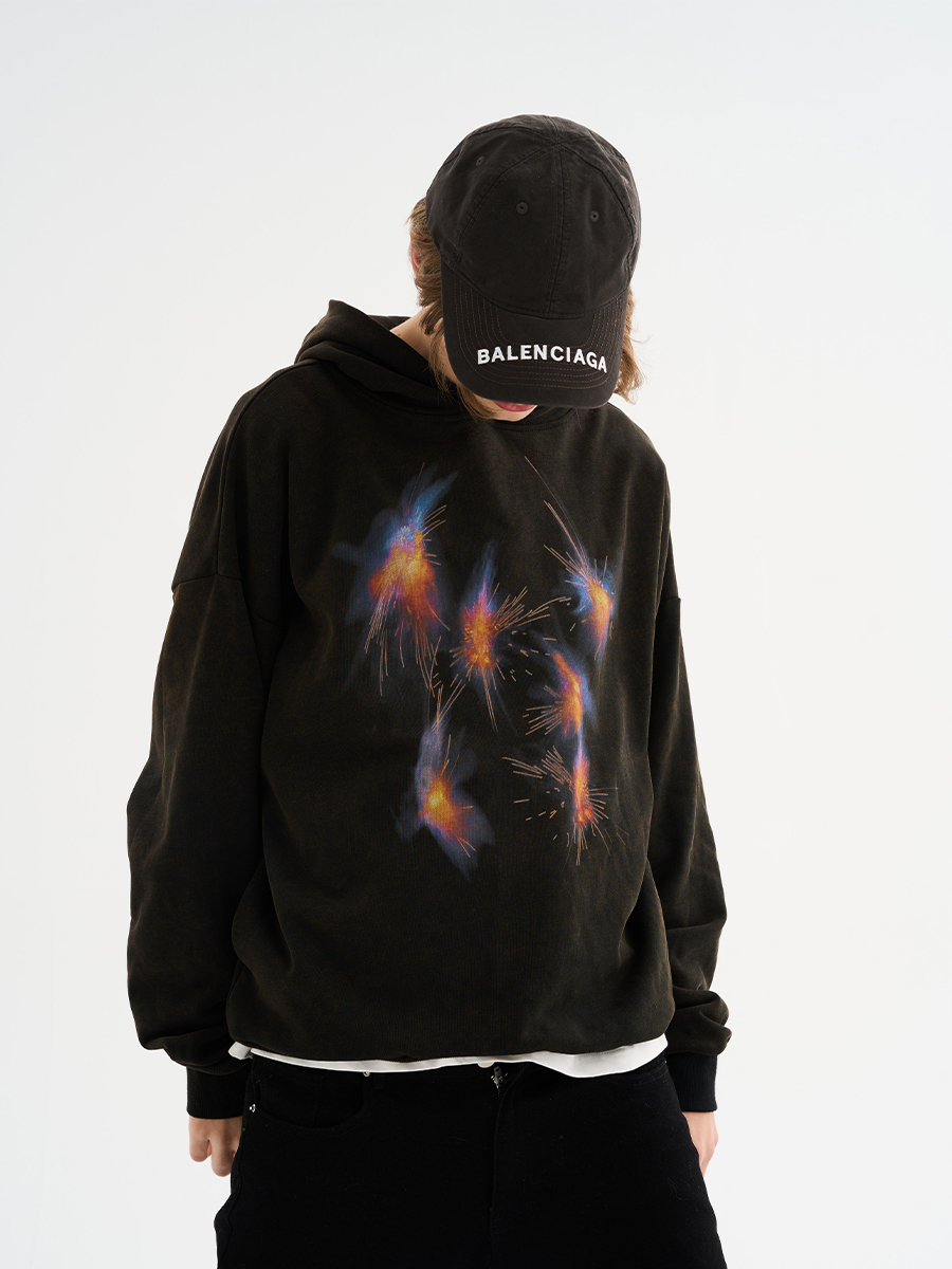 Harsh and Cruel 23SS 煙火圖像水洗帽T HM231030024