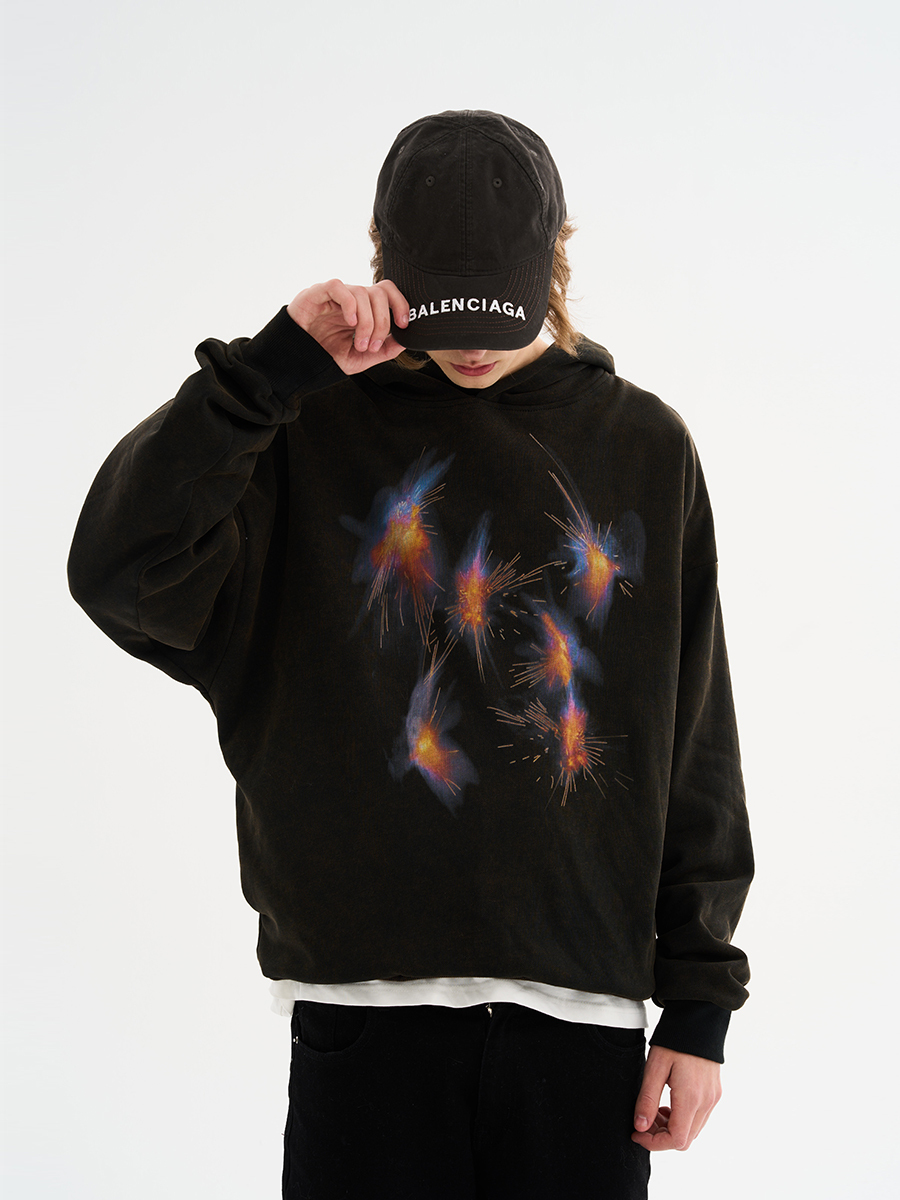 Harsh and Cruel 23SS 煙火圖像水洗帽T HM231030024