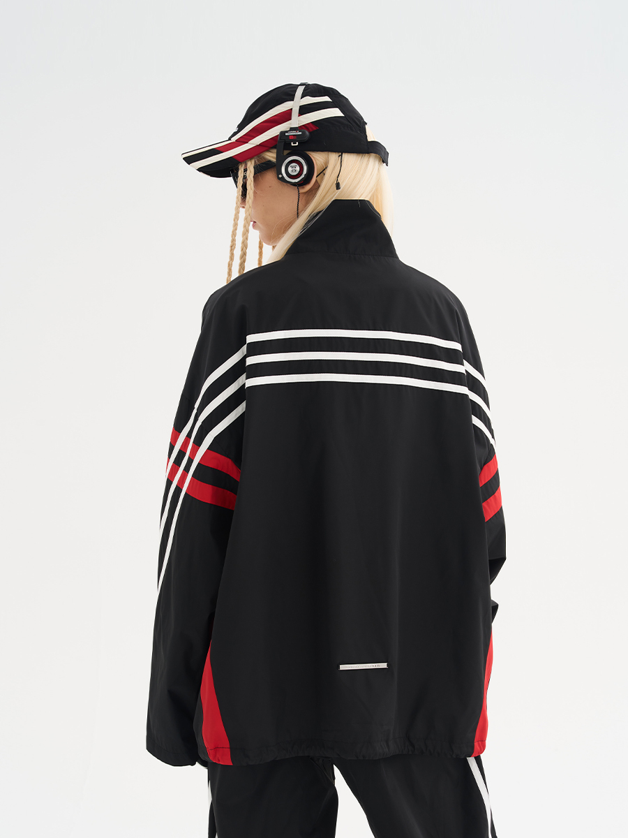 Harsh and Cruel 23SS 復古運動拼接寬鬆立領外套 HM231050001