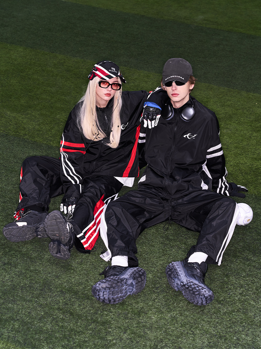 Harsh and Cruel 23SS 復古運動拼接寬鬆立領外套 HM231050001