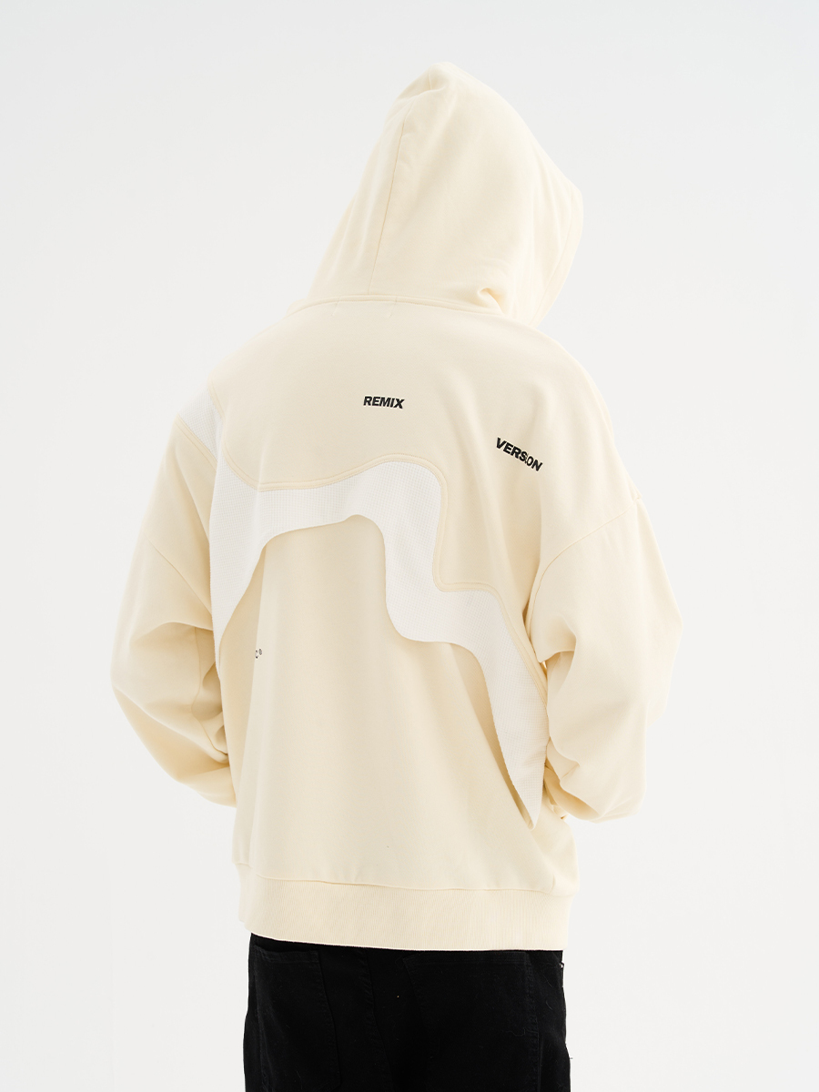 Harsh and Cruel 23SS 解構不規則材質拼接寬鬆帽T HM223030604