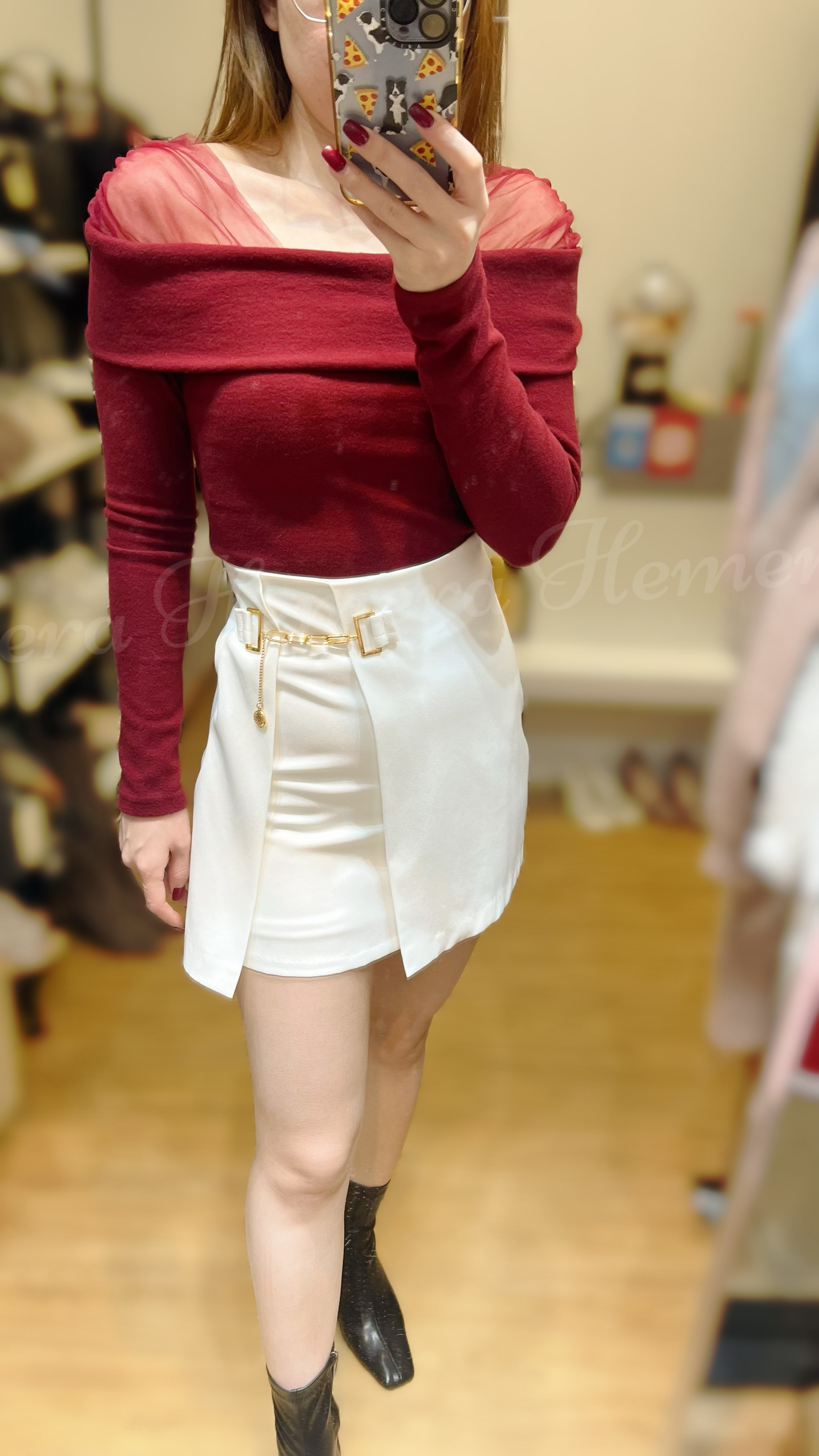 TP23W0215 網紗膊一字膊上身