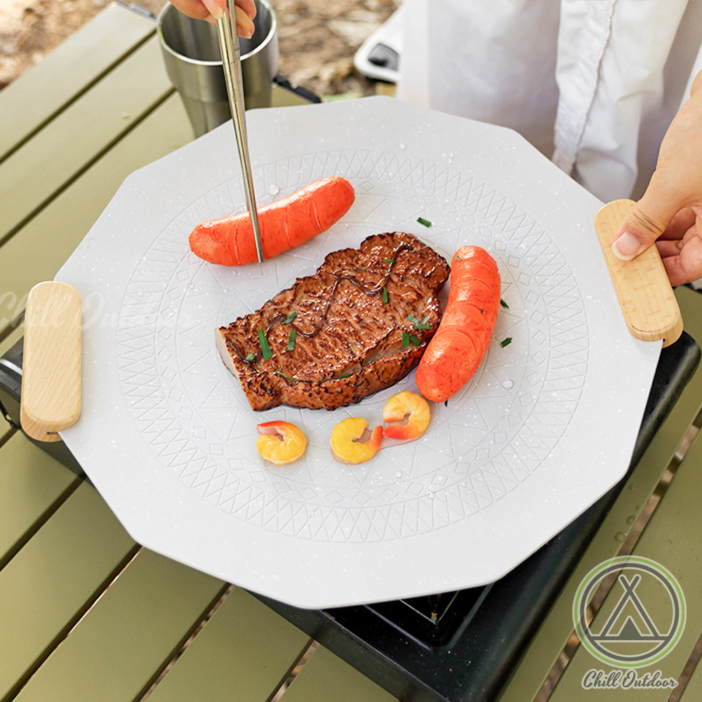 白色圖騰 麥飯石烤盤－(小款)