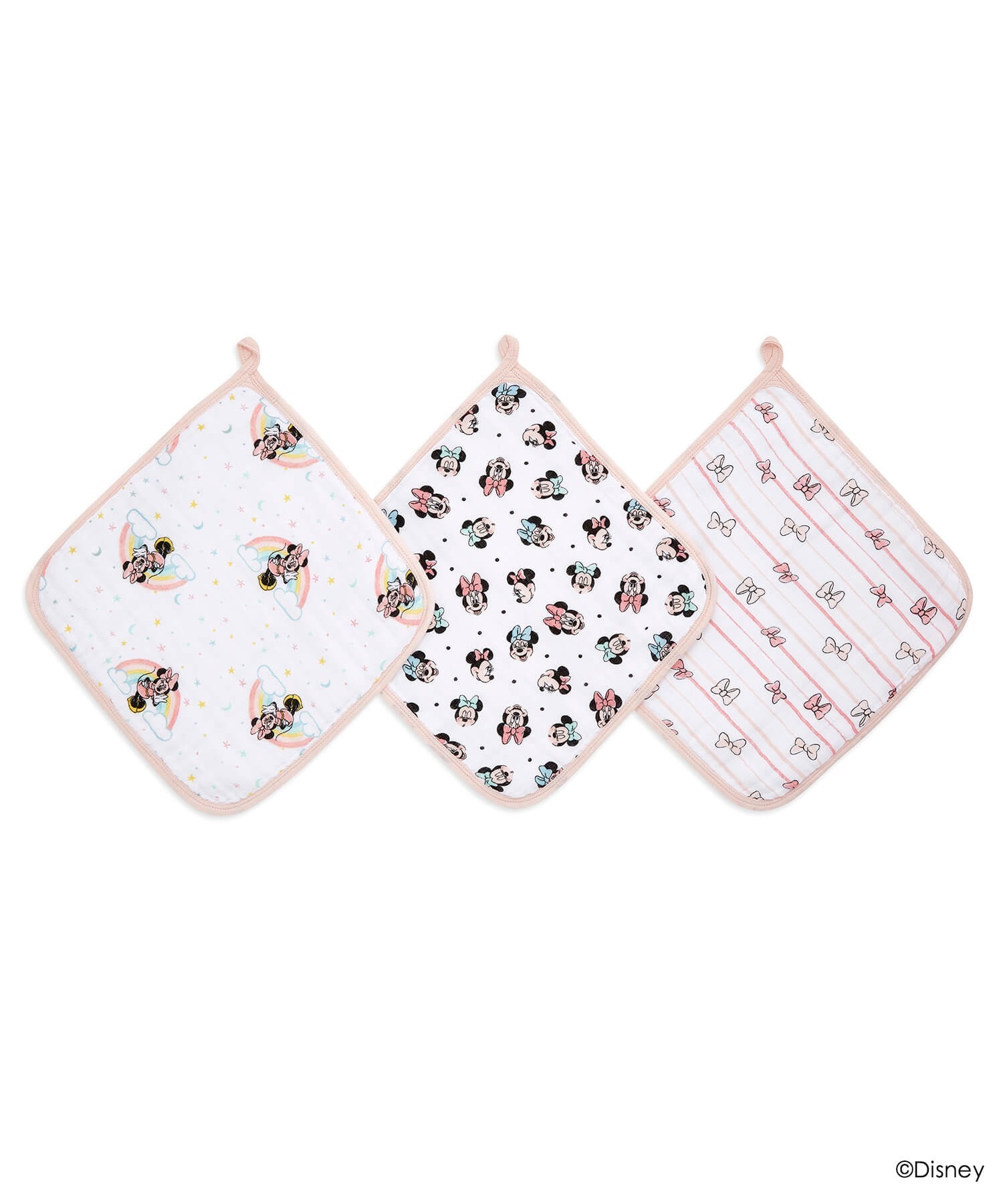 Aden+Anais 迪士尼萬用小方巾(3入)-彩虹米妮(27X27公分)