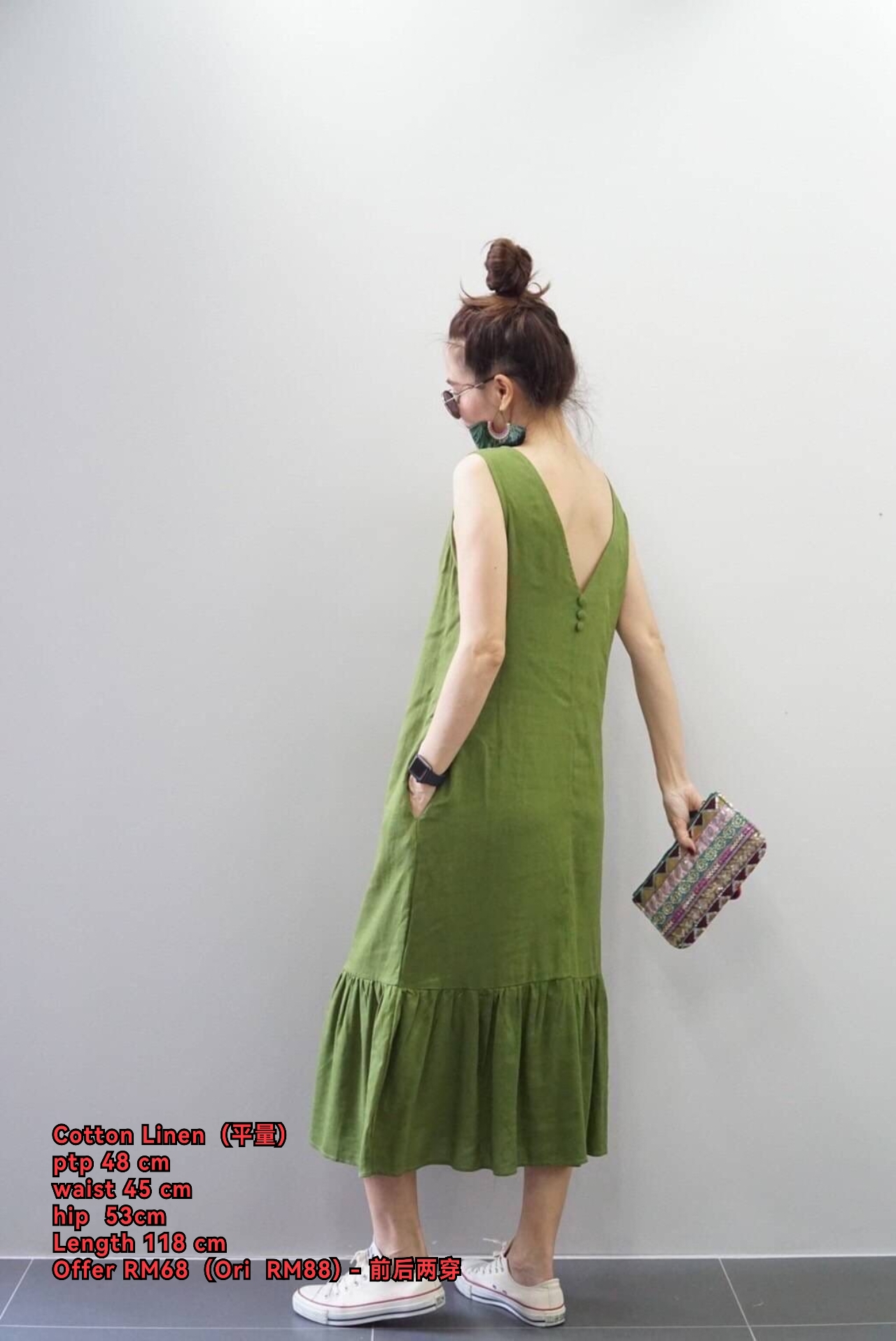Fashion Cotton Linen Blend Dress #19975