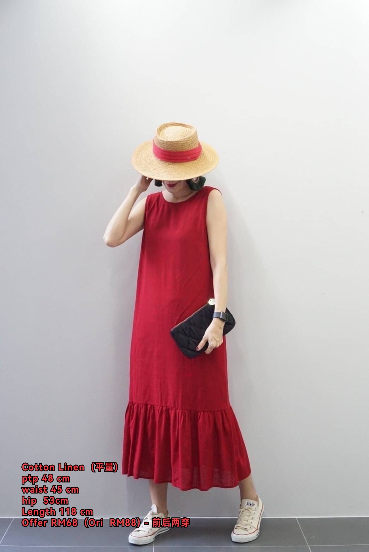 Fashion Cotton Linen Blend Dress #19975