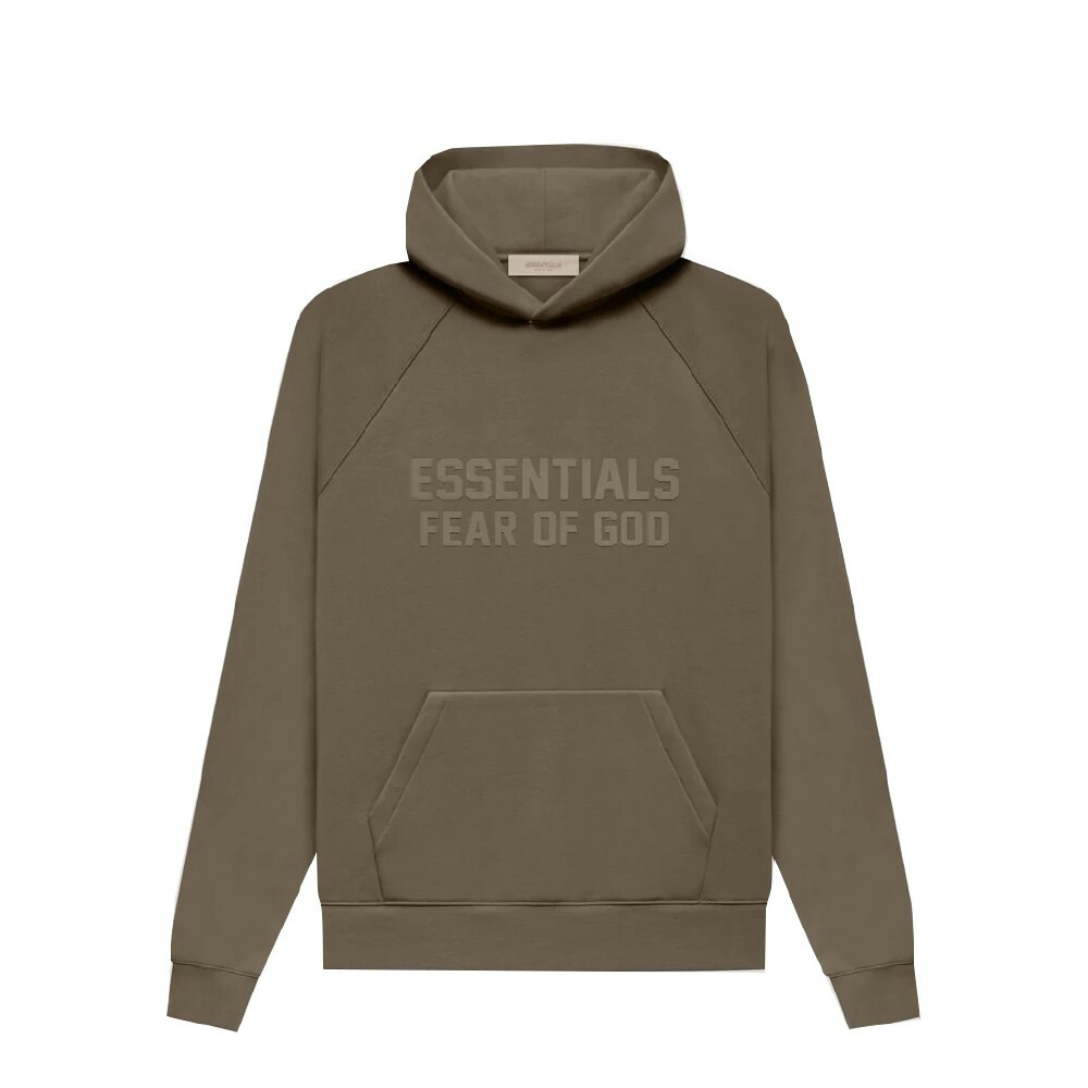 FOG ESSENTIALS 新款 植絨 大字LOGO 木質色 帽T