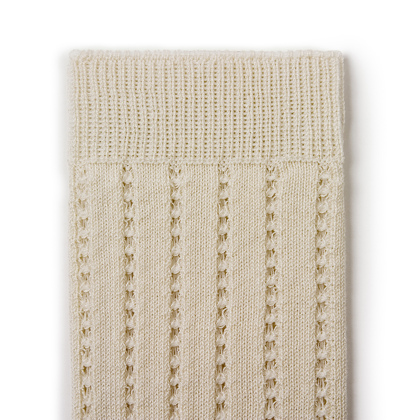 COLLÉGIEN -Léonie Chaussettes hautes maille crochet en fil d'Ecosse（Doux Agneaux）