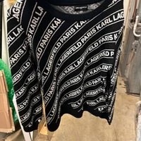 [S] KARL LAGERFELD CREW NECK LOGO SWEATER,BLACK/WHITE, L1ZSS758-BLW (SKL473)