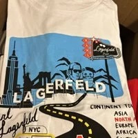 [S] KARL LAGERFELD ROADTRIP LOGO TEE, WHITE, L2WHC082-WHT (SKL482)