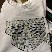 [S] KARL LAGERFELD SEQUIN HEAD TEE,WHITE, L1WH0022-WHT (SKL488)