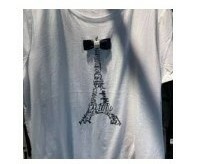 [S] KARL LAGERFELD EIFFLE TOWER AND BOW TEE,WHITE, L2WHD055-WHT (SKL492)