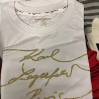 [S] KARL LAGERFELD RHINESTONE SCRIPT LOGO SWEATSHIRT,WHITE/GOLD, L2WHQC19-WHG (SKL493)