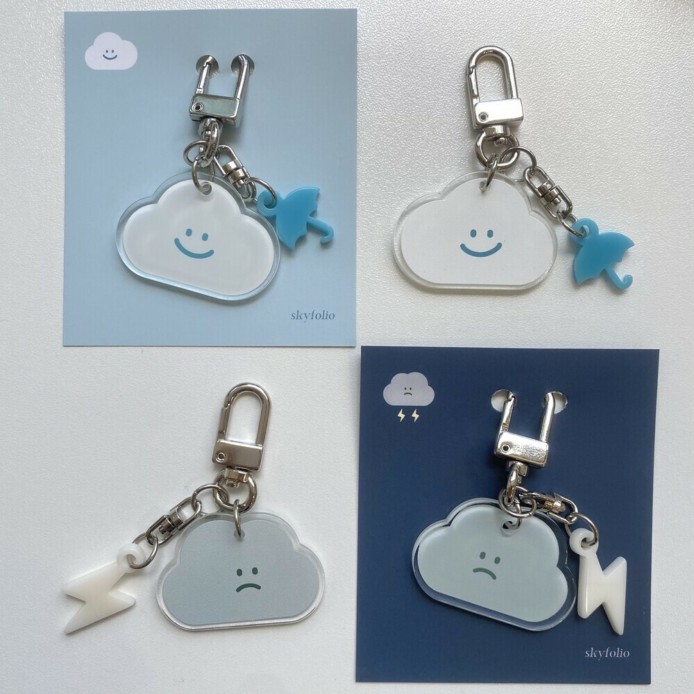 Skyfolio - cloud acrylic keyring|2 TYPES
