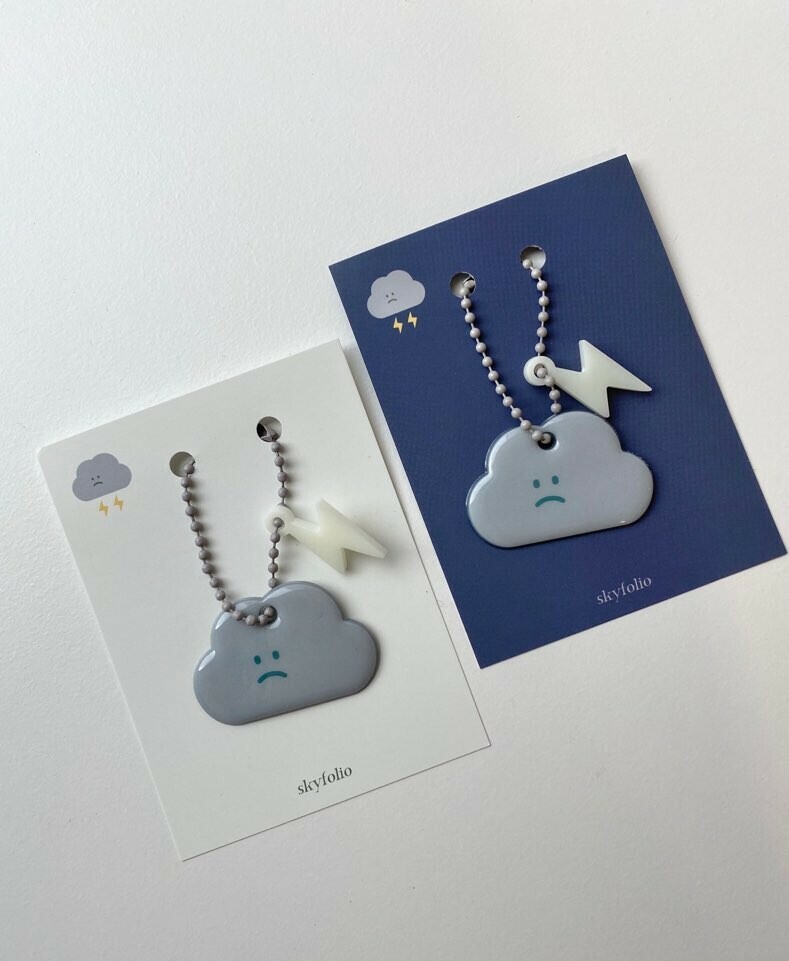 Skyfolio - grey cloud keyring