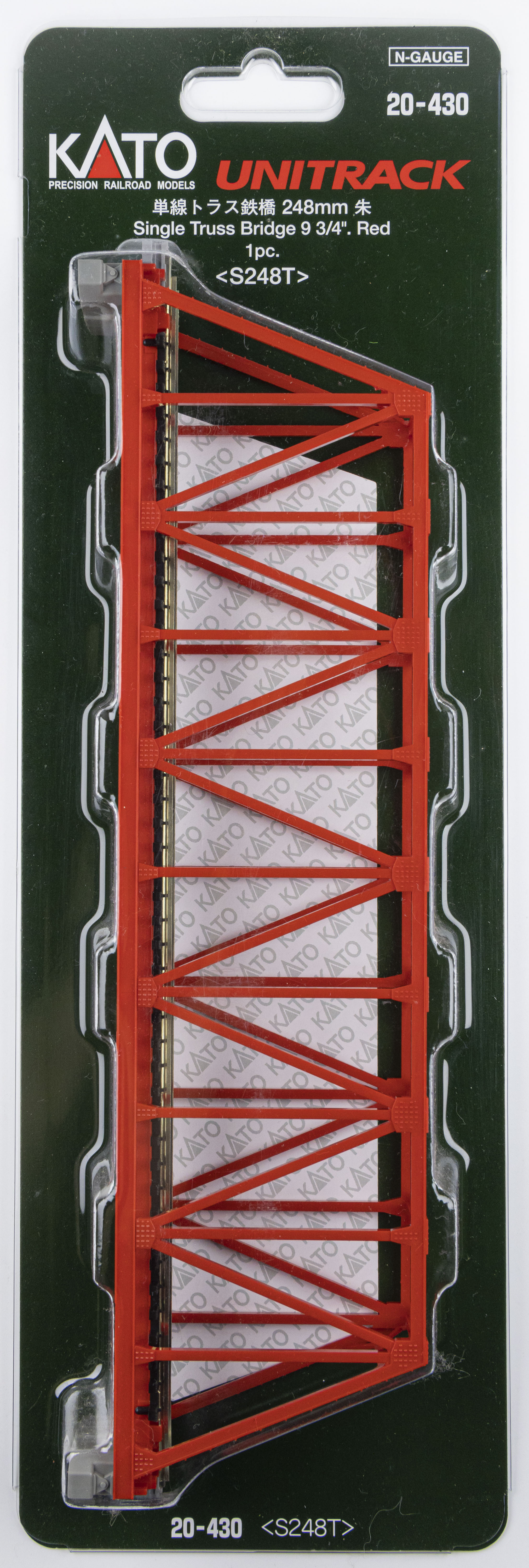 Kato 20-430 N規 248mm 單線鐵橋 朱