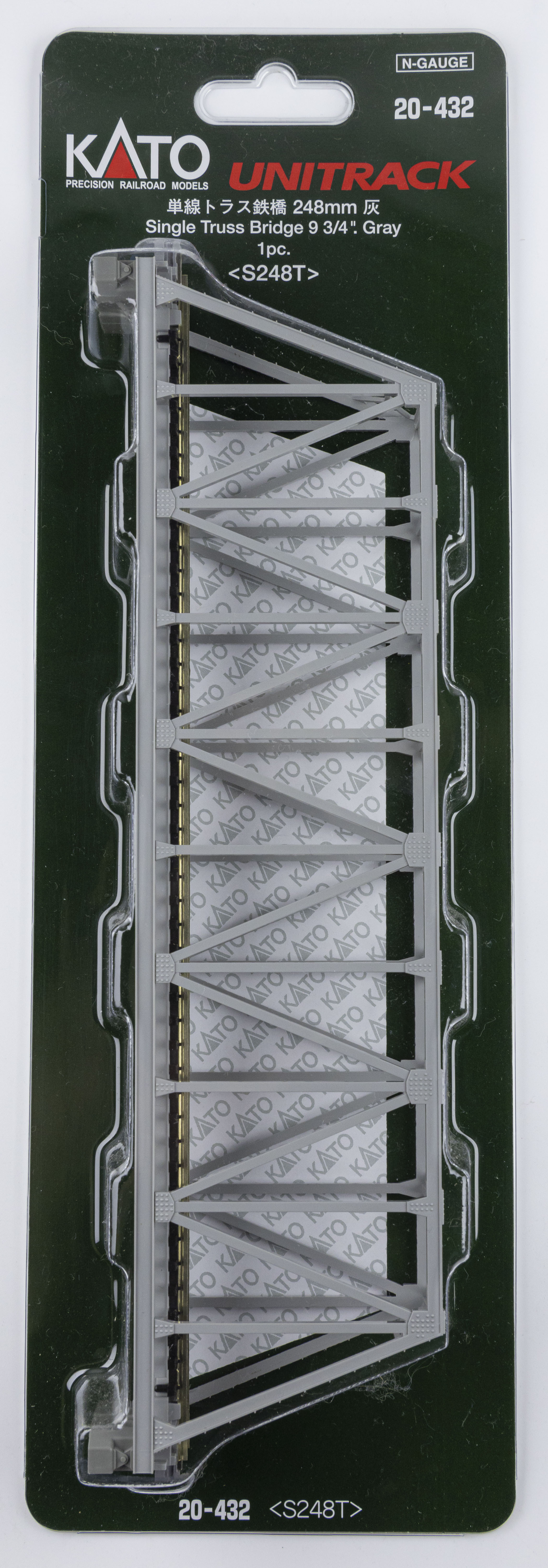 Kato 20-432 N規 灰色單線鐵橋 S248mm