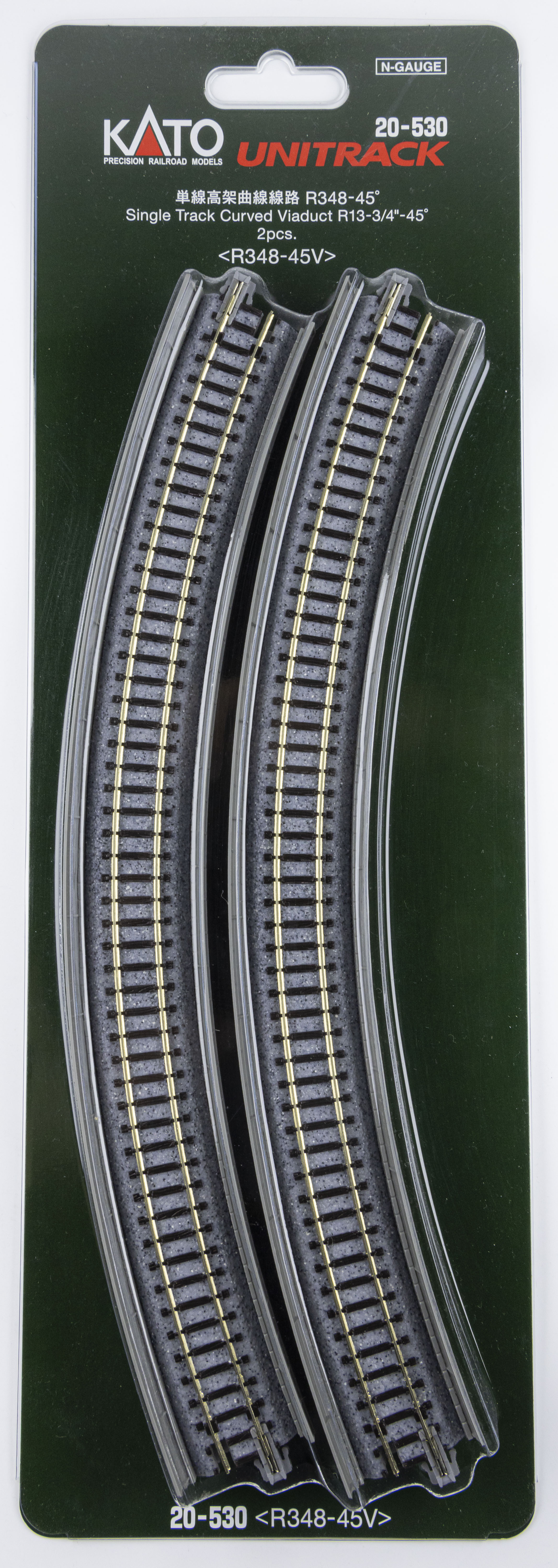 Kato 20-530 N規 單線高架曲線線路 348mm 45度