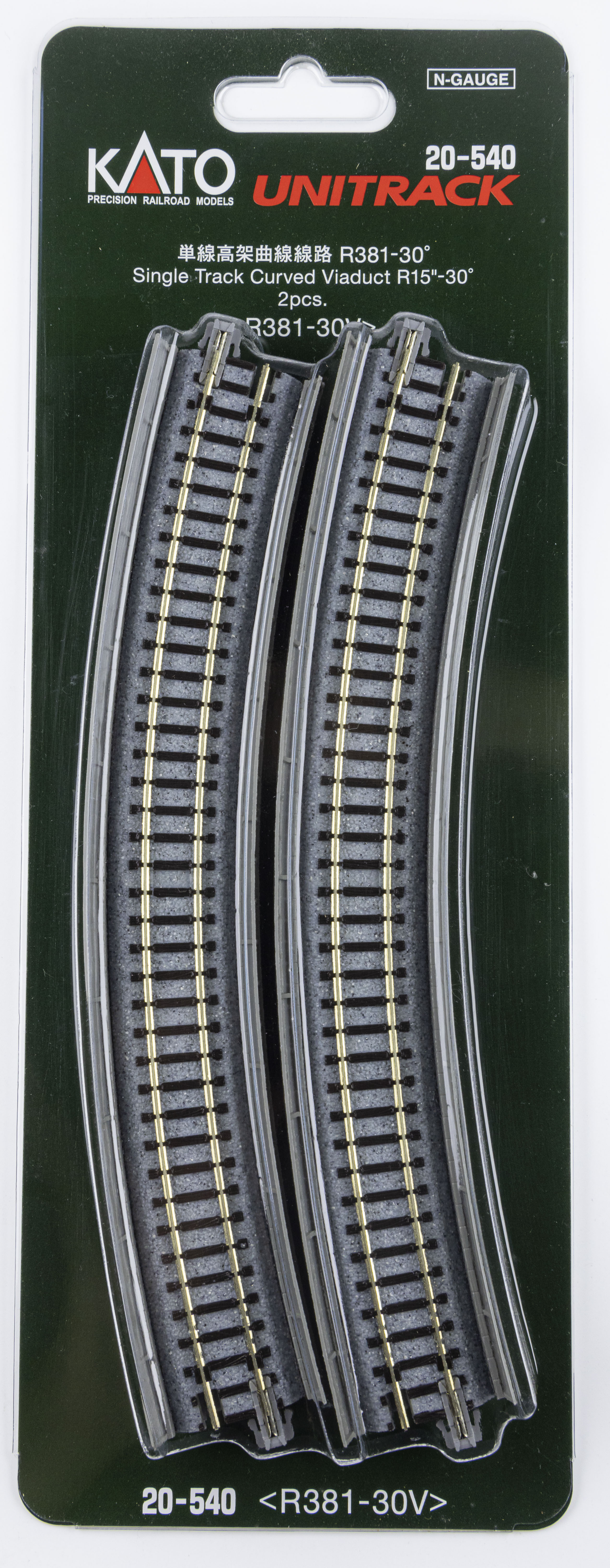 Kato 20-540 單線高架曲線線路 381mm 30度