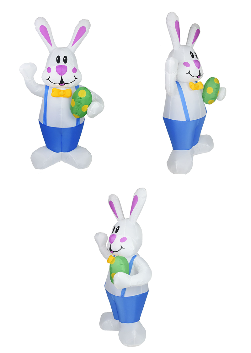 卡通充氣模型 1.9米復活節充氣兔子Led燈節日場地佈置  FHJ-120