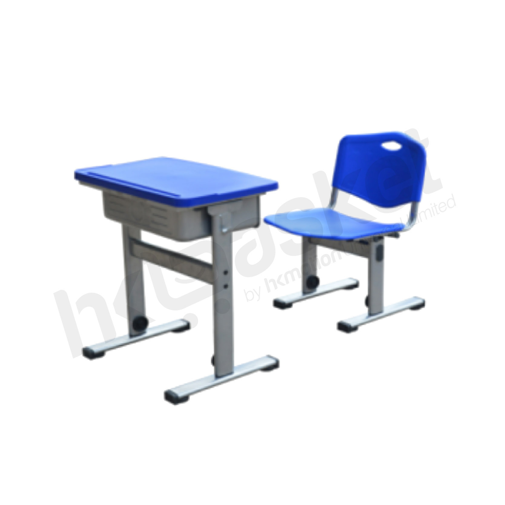 HKpluz Classroom Student Desk and Chair Set - ZDC808+KZ03