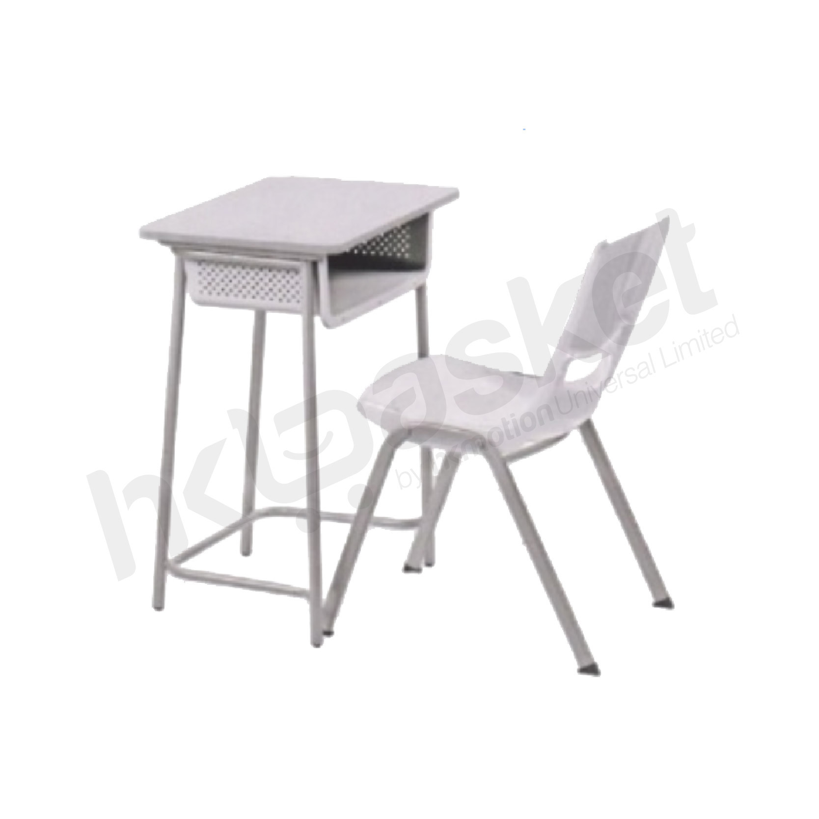 HKpluz Classroom Student Desk and Chair Set - ZDH01+KZ10