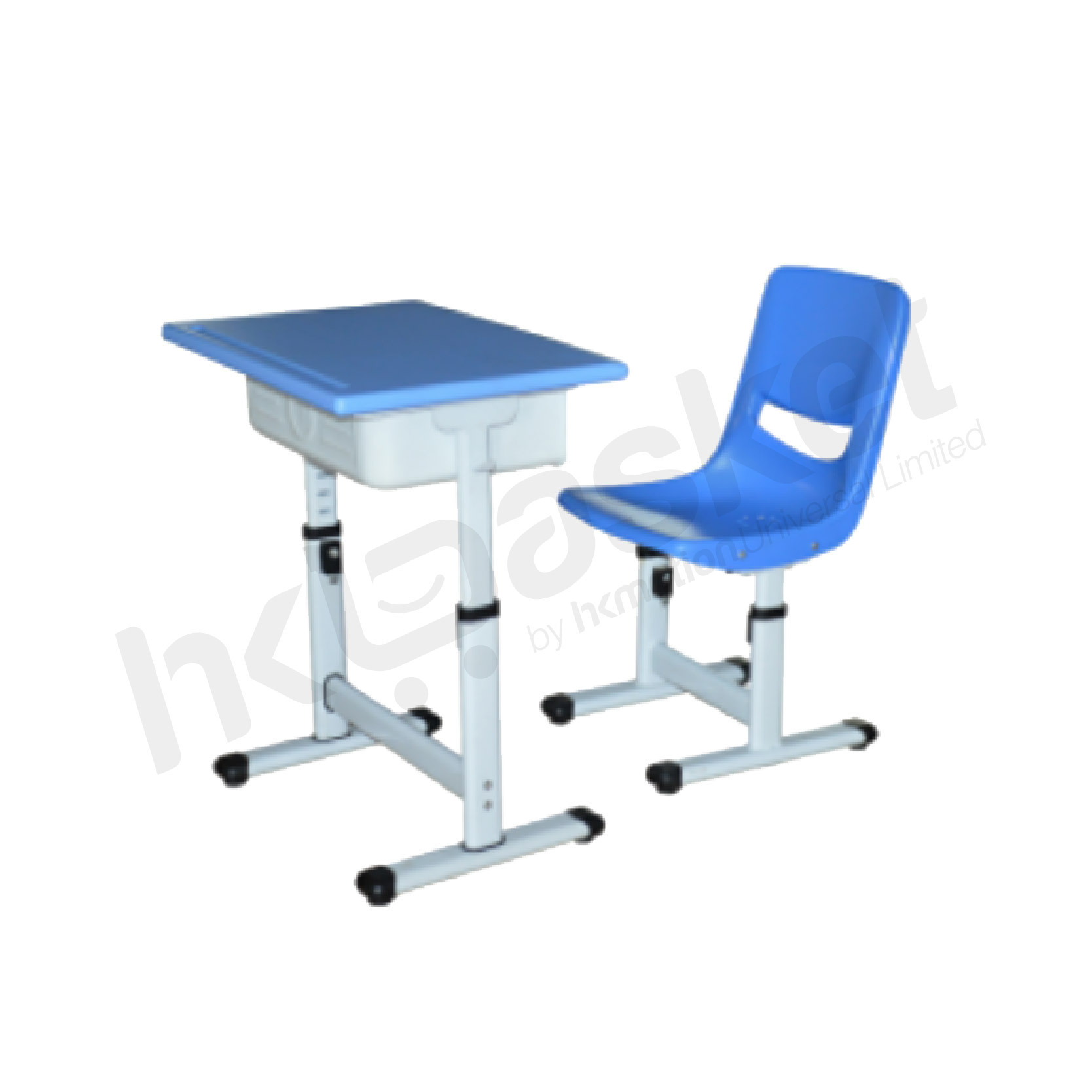 HKpluz Classroom Student Desk and Chair Set - ZDH808A+KZ03K