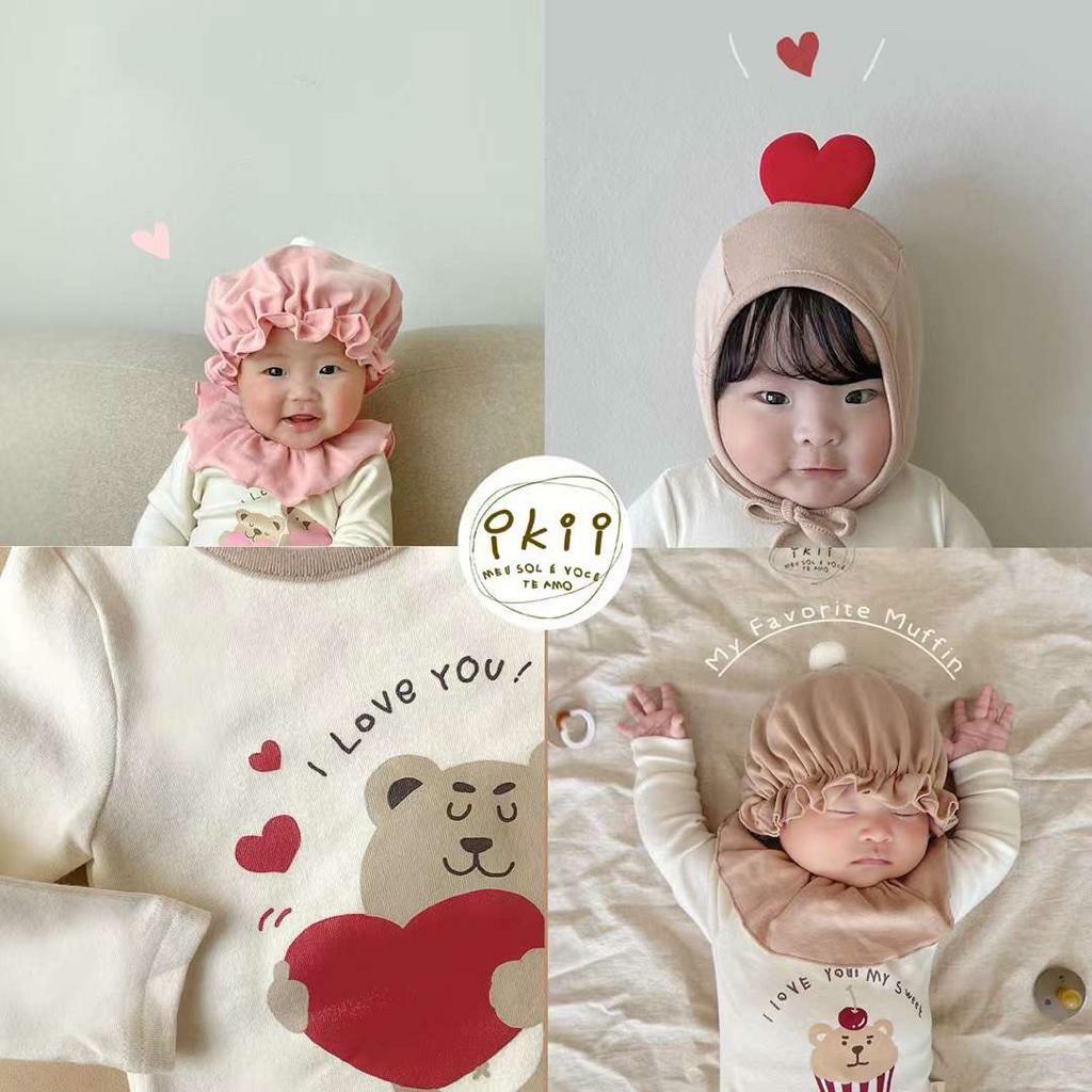 (現貨) ikii 情人節系列熊仔 心心 衫仔set (連帽仔)