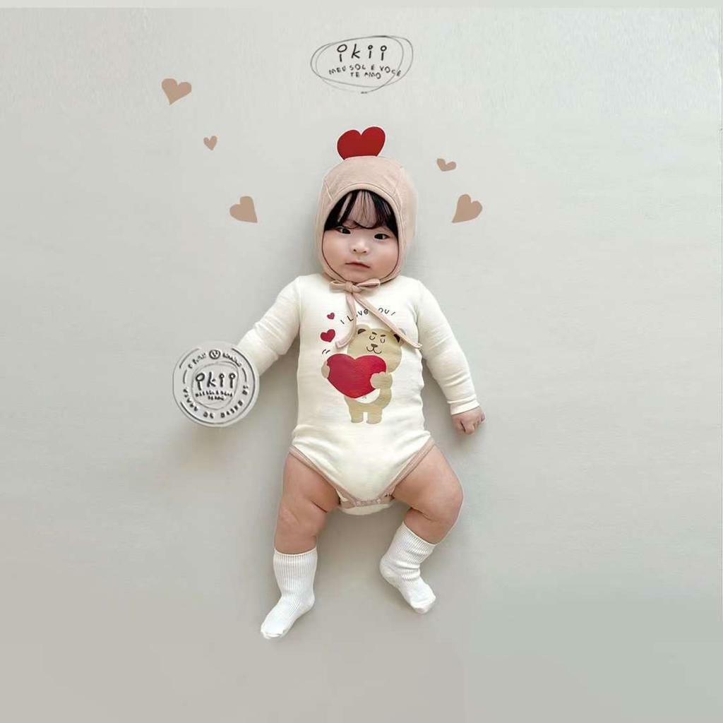 (現貨) ikii 情人節系列熊仔 心心 衫仔set (連帽仔)