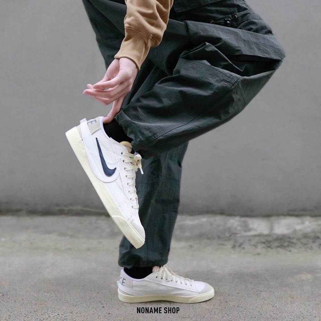 💥出清特價💥 NIKE Blazer Low 77 SE 雙勾 解構 奶油白藍 (男款)