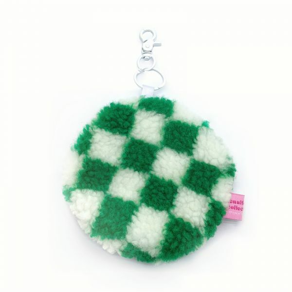 JCC 森林綠棋盤羔羊圓圓零錢包掛飾